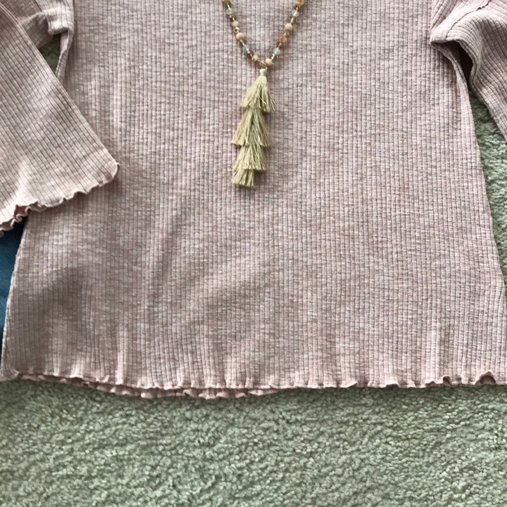 Pink Color 3/4 Sleeves Tunic Top - Picture 6 of 7